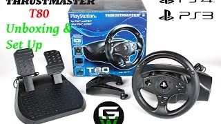 Thrustmaster T80 Racing wheel for PS4 amp PS3  unboxing amp PS4 Set Up [upl. by Persian995]