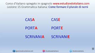 Il plurale dei nomi italiani  Lezione 15 – Unita 4  grammatica italiana  corso di italiano [upl. by Rehptosirhc25]