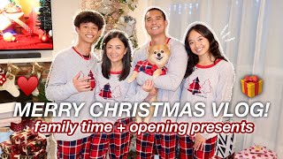 MERRY CHRISTMAS VLOG family time  opening presents  Vlogmas Day 24 [upl. by Kampmann923]