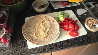 How to make Tabouli Wrap with Hummus Tomato Cucumber [upl. by Annayk]