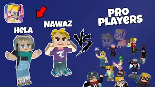 Hela BG and NawazBG Vs 12 Pro Players in Bedwars  Blockman GO [upl. by Heti]