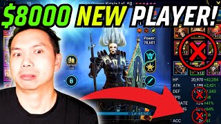 20 DAY NEW PLAYER SPENDS 8000 AND HAS NO CLUE ACCOUNT HELP AND REVIEW  RAID SHADOW LEGENDS [upl. by Sylera]