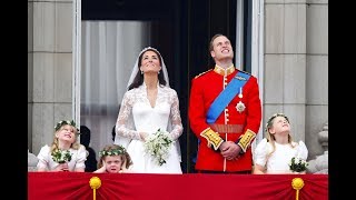 The Duke and Duchess of Cambridge watch the fly past with their families [upl. by Almund752]