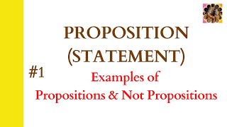 1 Proposition in DiscreteMathematics Examples of Proposition  Examples of not Proposition [upl. by Staw]