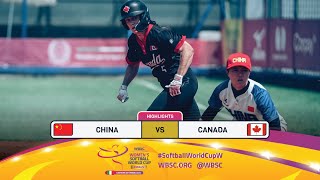 Highlights  Game 6 China vs Canada  2024 WBSC Women’s Softball World Cup  Finals [upl. by Irtak]