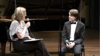 Idith Zvi interviews Daniil Trifonov October 2012 Tel Aviv Museum of Art [upl. by Shinberg]