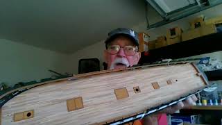 Part 4 of the Revell USS Constitution 196 scale 1987 kit Installing the wooden scales deck [upl. by Ximena]