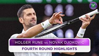 Djokovic relentless against Rune  Holger Rune vs Novak Djokovic  Highlights  Wimbledon 2024 [upl. by Zurc]