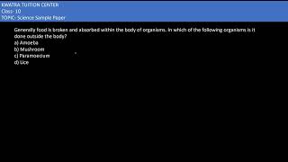 8 Generally food is broken and absorbed within the body of organisms In which of the following [upl. by Artimed]