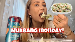 MUKBANG MONDAY Cezario salotos sūreliai ir keistas gėrimas😆 [upl. by Ailemap]