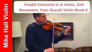 Vivaldi A Minor Concerto 2nd movement  2 Suzuki Violin Book 5 [upl. by Jerroll]