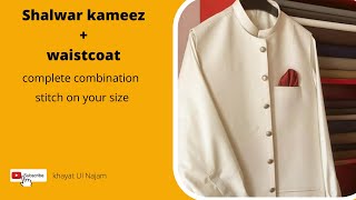 Shalwar kameez  waistcoat complete combination you can stitch on your size [upl. by Annaes585]