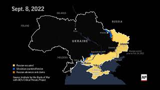 Map shows territorial shifts in Ukraine since war began one year ago [upl. by Olcott718]