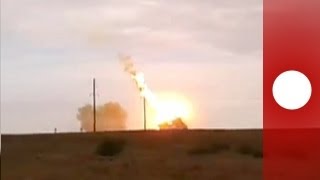 Russian ProtonM rocket crashes explodes after launch failure [upl. by Gnidleif]