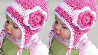 COMO TEJER GORRAS A CROCHET Y GANCHILLO PARA BEBES Y NIÑOS Nº 02 [upl. by Anyal]