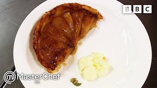 Very Tasty Spiced Pear Tarte Tatin 🍐  MasterChef UK [upl. by Carman89]