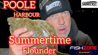 BIG SUMMERTIME FLOUNDER IN HARBOUR  with YouTubers [upl. by Ellekcim830]