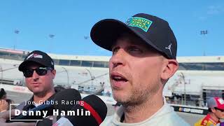 Denny Hamlin Addresses Punt From Kyle Larson And Final Restart At Richmond Raceway [upl. by Ymarej]