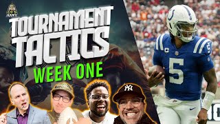 NFL Week 1 Draftkings and Fanduel GPP Strategy and Picks  Tournament Tactics [upl. by Pejsach639]