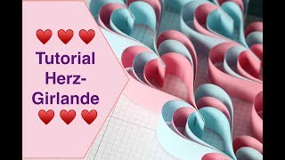 ♥️ Tutorial HerzGirlande Party Girlande basteln mit Papier basteln mit Kindern [upl. by Aryamoy]