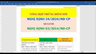 SO SÁNH ĐIỂM MỚI Nghị định 242024NĐCP và Nghị định 632014NĐCP hướng dẫn luật đấu thầu năm 2024 [upl. by Gurolinick]