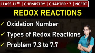 Class 11th Chemistry  Oxidation Number  Types of Redox Reactions  Problem 73 to 77  Chapter 7 [upl. by Riva314]