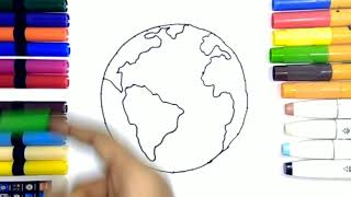 How to draw and colour Earth 🌍 [upl. by Anipsed944]