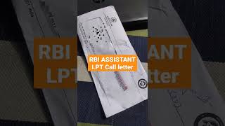 RBI Assistant LPT Call Letter  RBI Assistant Language Test rbi rbiassistant ibps sbi ibpspo [upl. by Eeroc]