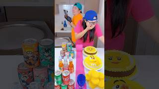 Yellow foods vs Popular drinks ice cream challenge🍨 funny by Ethan Funny Family [upl. by Francyne18]