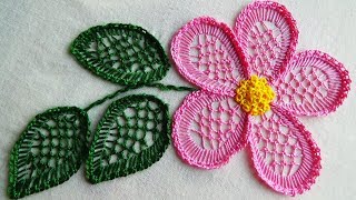 Hand Embroidery Blanket Stitch Flower Embroidery [upl. by Gnagflow350]