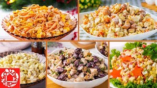 5 Легких САЛАТОВ на Новый Год 2022 Вкусно Быстро и Просто Рецепты на Новый Год [upl. by Ganiats]