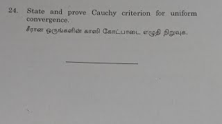 Theorem 92F  Cauchy criterion for uniform convergence  Real Analysis  Richard Goldberg Tamil [upl. by Suinotna]