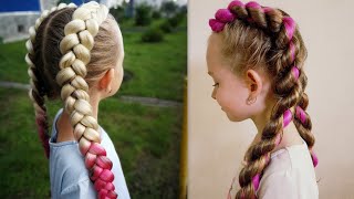 2 types of braids with Kanekalon Color braids [upl. by Htur]