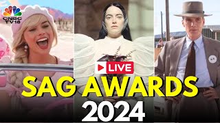 SAG Awards 2024 LIVE 30th Screen Actors Guild Awards  Oppenheimer amp Barbie  Emma Stone  IN18L [upl. by Cyb]