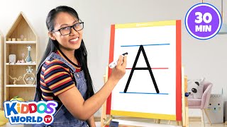 Teaching Kids How to Write The Alphabet Letters AZ  Learning the Uppercase Letters Handwriting [upl. by Corty]