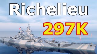 World of WarShips Richelieu  4 Kills 297K Damage [upl. by Beverie]