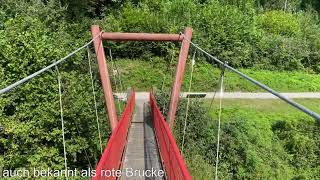 Flusshängebrücke Clairbief über den Doubs Grenzfluss FRCH zwischen Soubey und Goumois [upl. by Jadd958]