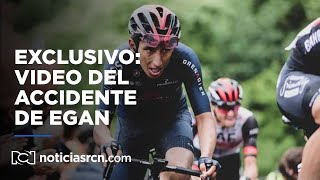 El impactante video del momento en que Egan Bernal se estrelló contra el bus [upl. by Llereg178]