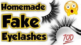 Homemade eyelashes  how to make eyelashes  eyelash extensions at home  eyelashes making [upl. by Acimak653]