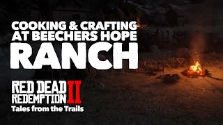 Red Dead Redemption 2 How to cook at Beechers Hope  How to craft at Beechers Hope [upl. by Nauqit]