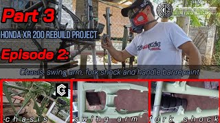 How to paint XR 200 frame  XR 200 REBUILD PROJECT  Part 3 Painting  Ep 2 [upl. by Kelson]