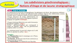 Les subdivisions géochronologiques notion détage et de lacune stratigraphique شرح بالداريجة 1 bac [upl. by Antonius]