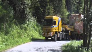 Prangl Schwertransport zum Pumpspeicherkraftwerk Feldsee in KärntenAustria [upl. by Anivek489]