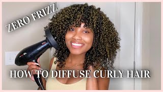 How To Diffuse Natural Curly Hair  NO FRIZZ  Tips amp Tricks [upl. by Lura]