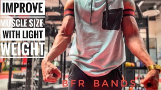 BFR band biceps workout crazy pump ever blood flow restriction training 💪 [upl. by Aushoj]