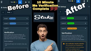 Stake Verification India🇮🇳Level 1 Or 2 Verification In 10 Minutes💯💯New Trick Stake Tutorial [upl. by Nirmak]