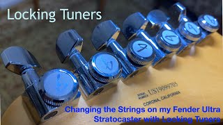 Locking Tuners  Changing the Strings on a Fender Ultra Stratocaster HSS [upl. by Aihsemaj794]