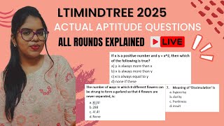 LTIMINDTREE 2025  Actual questions  Rounds explained  Watch now [upl. by Zildjian]