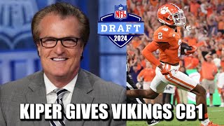 Mel Kiper Jr Gives Vikings CB1 in First 2024 NFL Mock Draft [upl. by Aohk]