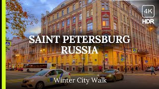 🔥 Beautiful Russia Freezes in Winter 🔥 Peeking at Russians Walking Tour of Saint Petersburg 4K HDR [upl. by Laurence947]